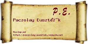 Paczolay Euszták névjegykártya