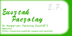 eusztak paczolay business card